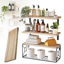 Paulownia-Holz,Wandregale,Holzregale,Schwebende Regale,Badezimmerregale Rustikal