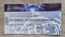 Sammler Ticket 2011 FC Zürich - FC Bayern München Champions League PlayOff