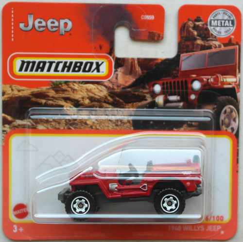 Matchbox jeep willys rot - matchbox,