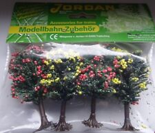 Bäume Jordan Obstbäume 4 Stück N TT je 6 cm hoch für Modellbahn Anlage etc.