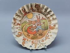 DDR Osterteller E. Reinhardt Pappteller Hasen farbig D= 20 cm antik Sammlerstück