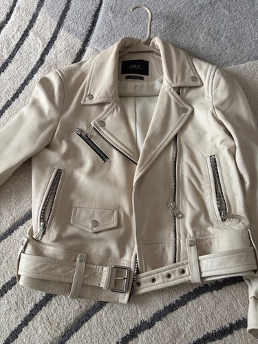 White leather jacket - white, set