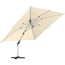 anndora Ampelschirm Luxus Gastro Sonnenschirm 3,5x3,5 m Kurbel Natural B-Ware