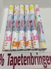 Papiertapete rasch 6 x 232103 (6Rollen) Kindertapete Hände Bunt Restposten