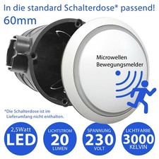 LED Treppenbeleuchtung mit/ohne Mikrowellen Bewegungsmelder Wandeinbaustrahler
