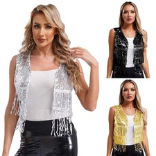 Herren Pailletten Weste Kurz