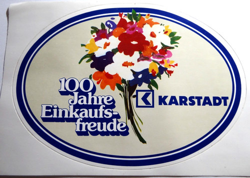 Werbe aufkleber karstadt 100 - werbe-aufkleber,