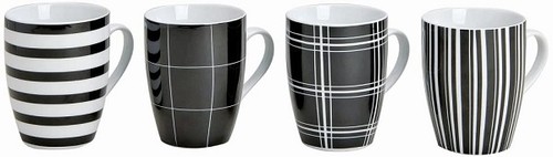 Kaffeebecher schwarz weiß - kaffeebecher, schwarz/weiß