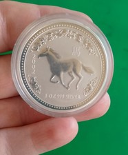 2002 1 oz Silver Australian Year of the Horse Coin Bullion Australia