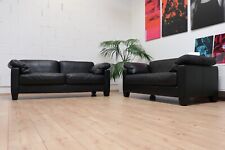 de Sede DS 17 2,5 Sitzer + 2 Sitzer Club Leder schwarz swiss Design Loft Sofa