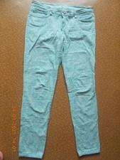 Damen Wende Jeanshose Mintgrün geblümt/ Mintgrün unifarben Stretch Gr. 40