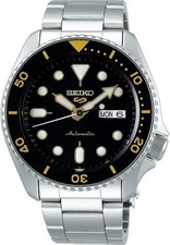 SEIKO 5 Automatik Tag+Datum Glasboden Edelstahlband 42mm Herrenuhr SRPD57K1