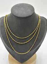 0,925 Sterlingsilber vergoldete Kordelkette extra Lang ca. 96 cm