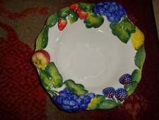 BASSANO KERAMIK SCHÜSSEL SCHALE 32 CM  3D handgefertigt handbemalt oBST