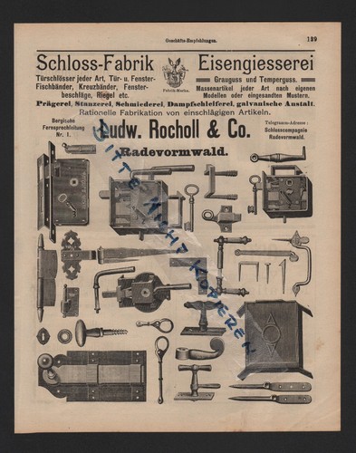 Radevormwald werbung 1909 - werbung,