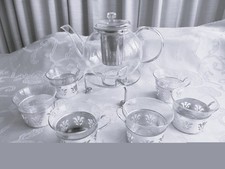 Glas Tee Set mit Kanne, Sieb