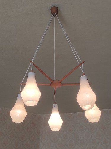 Teak deckenlampe 50er jahre - deckenlampe,