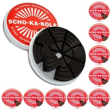 10x Scho-Ka-Kola Zartbitter 100 g je Dose Schokolade mit Koffein Schokakola
