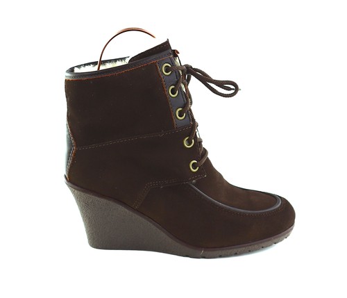 Schnür stiefelette aus leder - aus,
