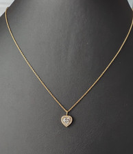 FAVS Goldkette mit Herzanhänger, 1 + 20 Zirkonia, 9 ct GG (375), 42 cm  + 2 cm
