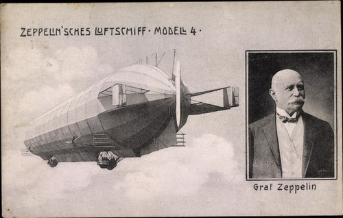 Zeppelin sches luftschiff - ak, zeppelin'sches