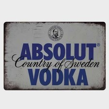 Blechschild Absolut Vodka Country of Sweden Werbeschild Metallschild TEL4002