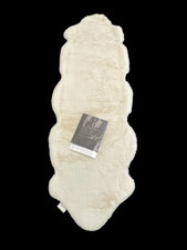 LÄUFER IN SCHAFFELL OPTIK  " TARA " 65  X 180  CM  IN OFFWHITE # SCHMUCKJAGD