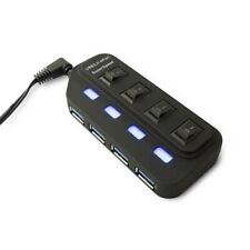HUB 3.0 4-Port 4xUSB Ein/Ausschalter+2A Netzteil schwarz senkrecht USB Anschluss