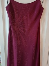 UNIQUE /Abiball / Abendkleid mit Schal / lang in weinrot mit Glitzer Applikation