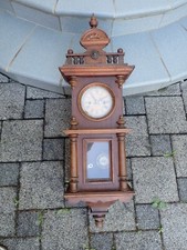 Tolle Wanduhr, Regulator Gründerzeit Nussbaum um 1880 voll intakt