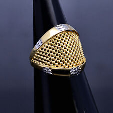 Eleganter Netz Kugel Ring 585 14K ECHT GOLD 54RG Bicolor Weissgold NEU Schmuck