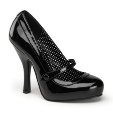 CUTIEPIE-02 Pin Up Couture Damen High-Heels Mary Jane Riemchenpumps schwarz Lack