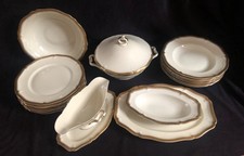 Rosenthal Chippendale Speiseservice-komplett 18 Teile -elfenbein  Goldrand 