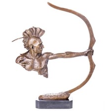 Bronzefigur Skulptur Bronze Statue Western Indianer modern 42cn