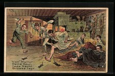 Künstler-AK Arthur Thiele: Von Kultur keine Spur..., Soldaten jagen Läuse 1916 