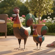 Hahn & Huhn Gartenfigur Metall