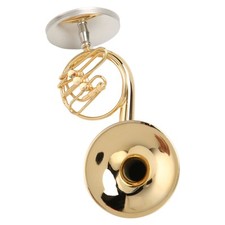 Miniatur-Waldhorn-Modell Messing Goldenes Geburtstagsgeschenk Mini-Musiki^
