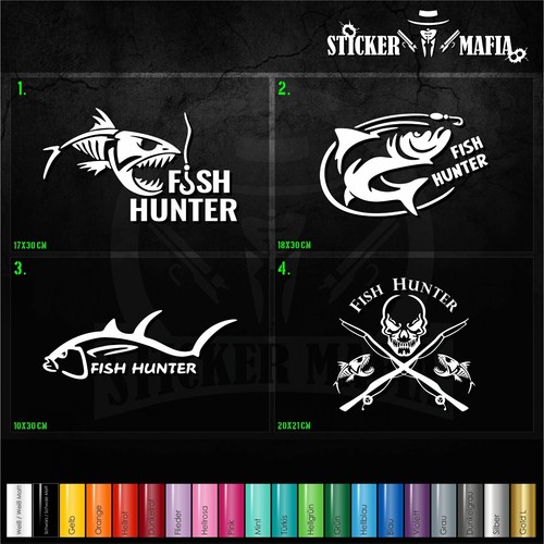 Aufkleber angeln fish - fish, hunter