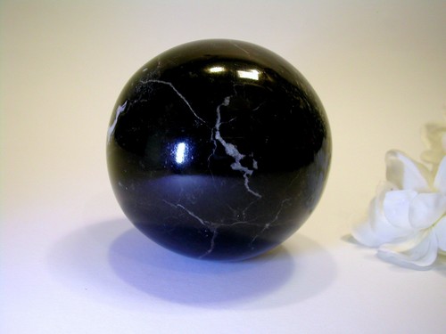Stein kugel marmor schwarz - stein,