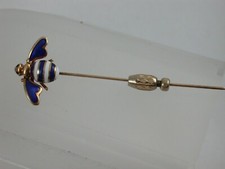 feine Nadel Biene Emaille blau Gold  