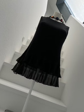 NEU BODYFLIRT Chiffon Blusentop ärmellos  schwarz A-Linie Tunika Peplum Volants
