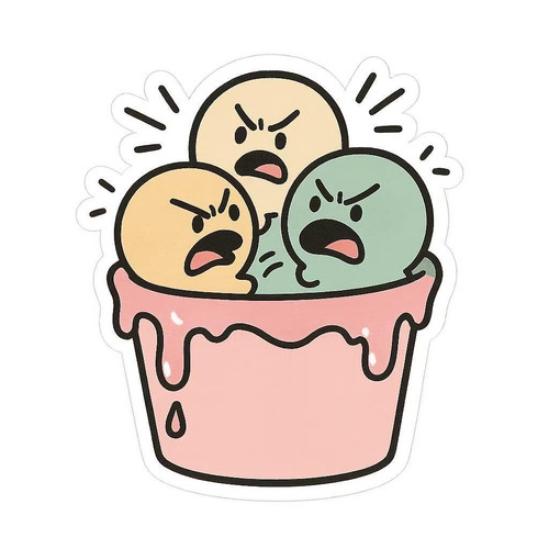 Lustiger eisbecher sticker - eisbecher,