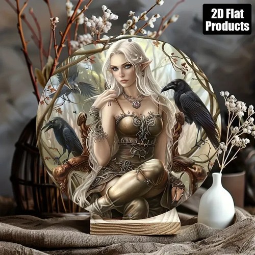 Elfe frau weiß - weiß, metall