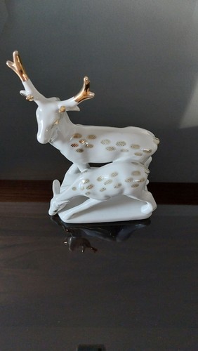 Vintage porzellanfigur hirsch - vintage,