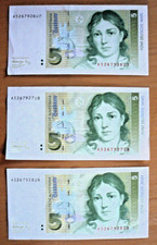 5 DM Banknoten  Scheine  1