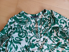 Zara Kleid Hängerchen Tunika Gr. S frisches Weiß Grün Viskose Maße s. Fotos NEU