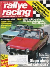 rallye racing 7/1982. Bertone-Ritmo, Golf I - Cabrio, 308 GTS i, Jalpa, Celica