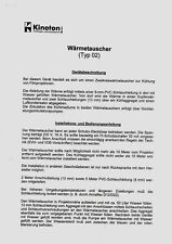 Bedienungsanleitung [pdf-Datei] # Kinoton # Wärmetauscher # Typ 01 # deutsch