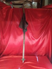  Alter DE - GM Holz Leder Metall Klappsitz Jäger/Pirsch Sitz Angler Stock (5340)