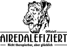 AIREDALE TERRIER Autoaufkleber - Airedale Aufkleber - Schriftzug infiziert